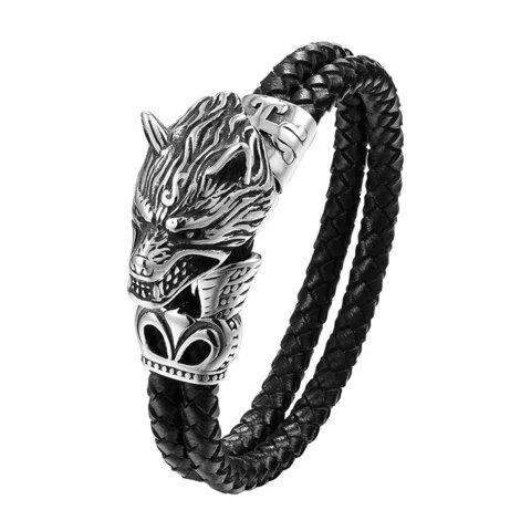 Bracelet Loup Celtique (Cuir)